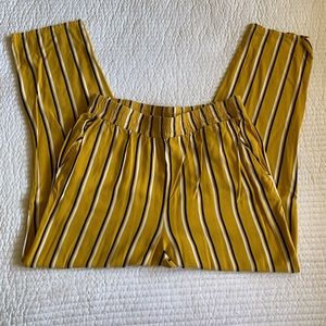 F21 yellow striped dressy pants
